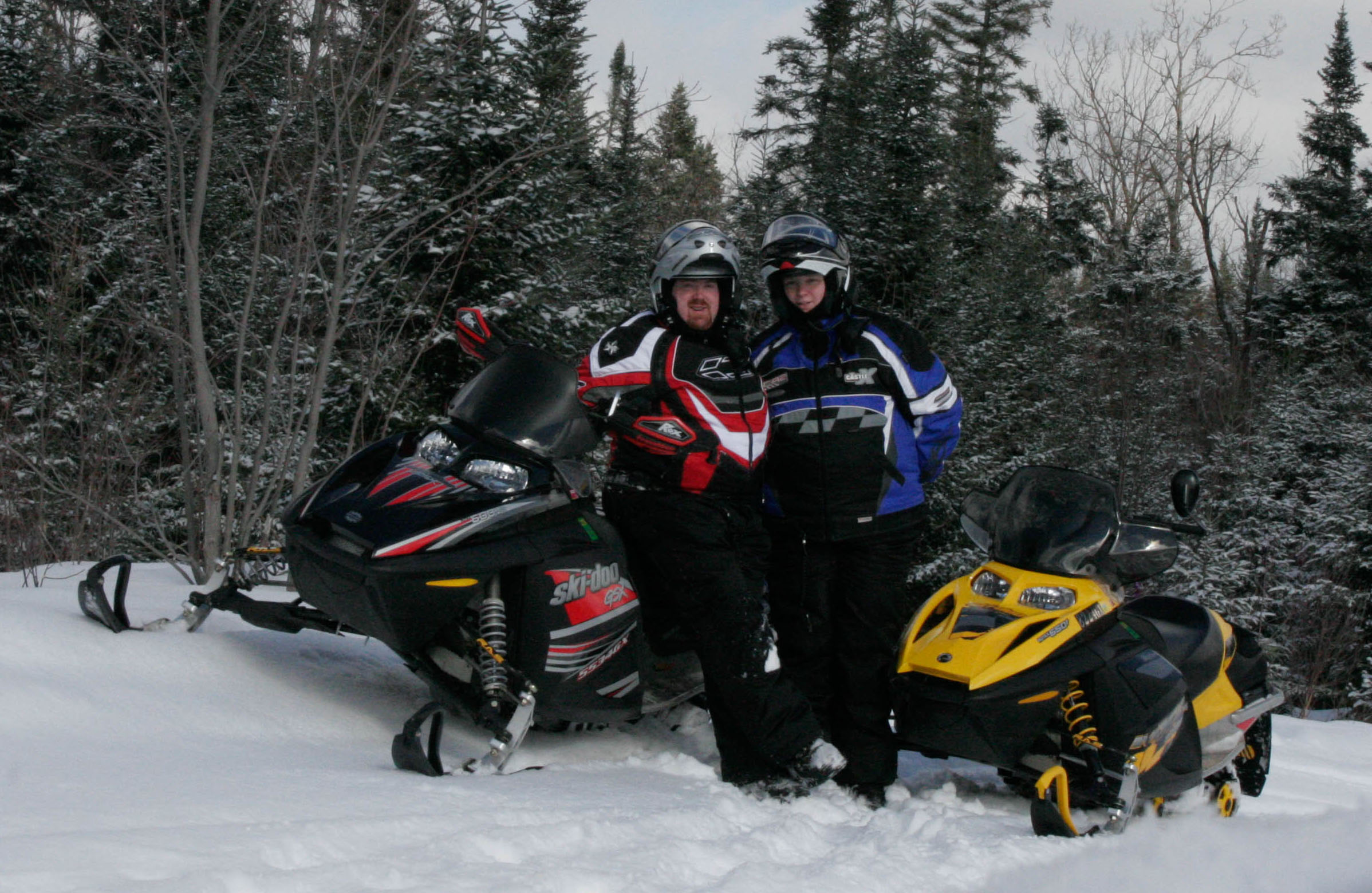 Christine & Geo Snowmobiling in VT